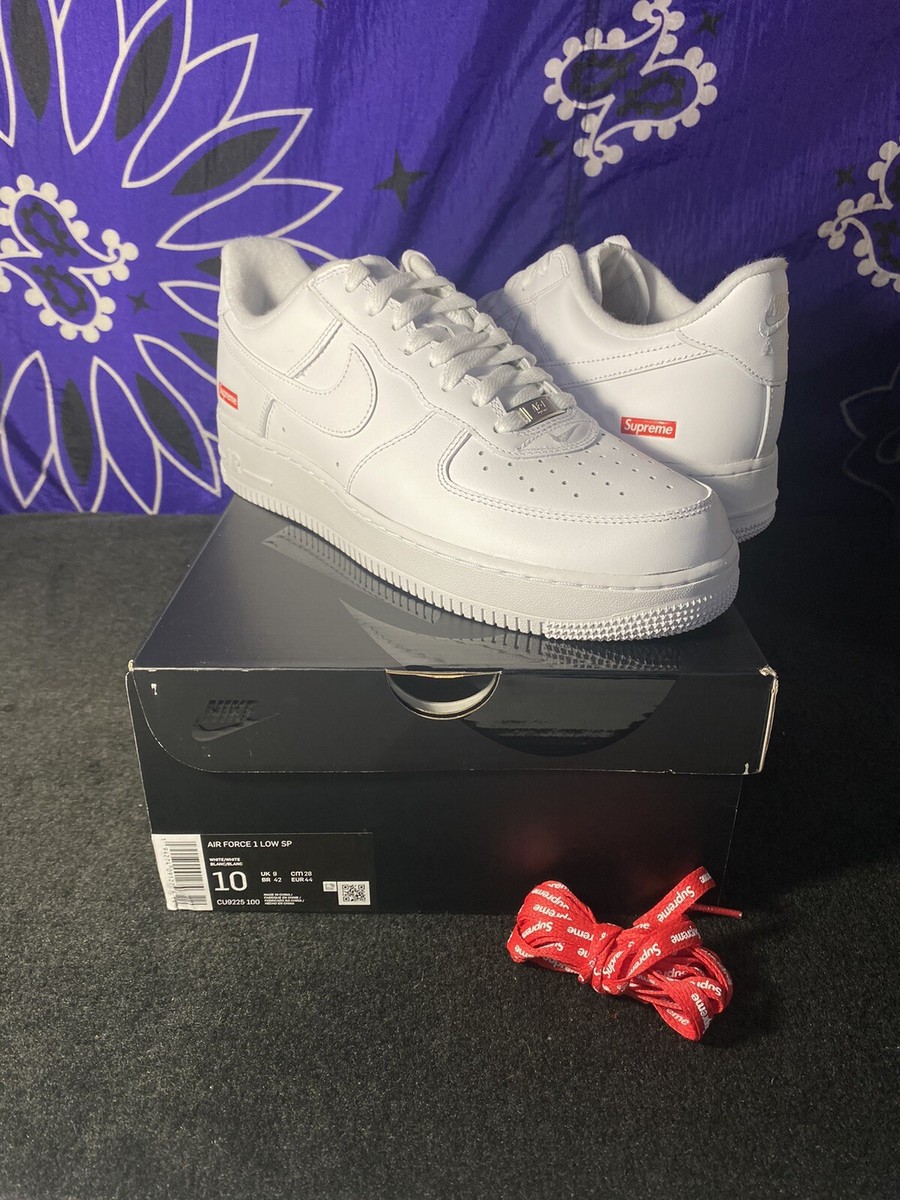 Nike Air Force 1 Low Supreme Box Logo “White” Size-10 Nike Air Force 1 Low Supreme Box Logo “White” Size-10