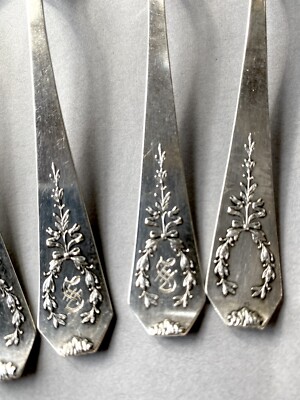 Sterling Silver Tea Spoons Set Of Eight Stamped Whiting