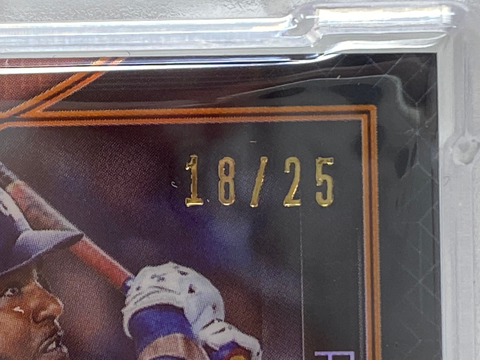 2020 Topps Tribute Dual Relic ORANGE Serial #18/25  Fernando Tatis Jr. PSA 8 view 2
