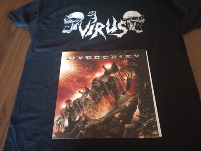 HYPOCRISY-VIRUS,N.B. LP 2005 PRESS+VIRUS XL T-SHIRT LIKE ENTOMBED,DISMEMBER,HATE