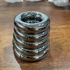 Stainless Steel Cock Ring Magnetic Lock Penis Chastity Device Ball Stretcher