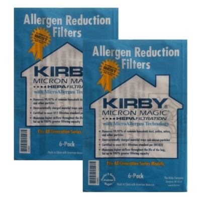 2 x 6er Pack Original KIRBY Allergen Filtertüten für G8 & G10 (204803)
