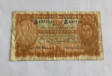 1952 Commonwealth of Australia 10 Shillings Note - Coombs/Wilson..…