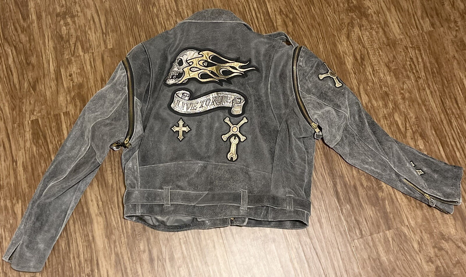 Vintage IRON HORSE DISTRESSED LEATHER MOTORCYCLE JACK… Gem