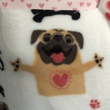 New Meant to Be Plush Throw Blanket Pug I Chews You Cute 60 x 70 Inches