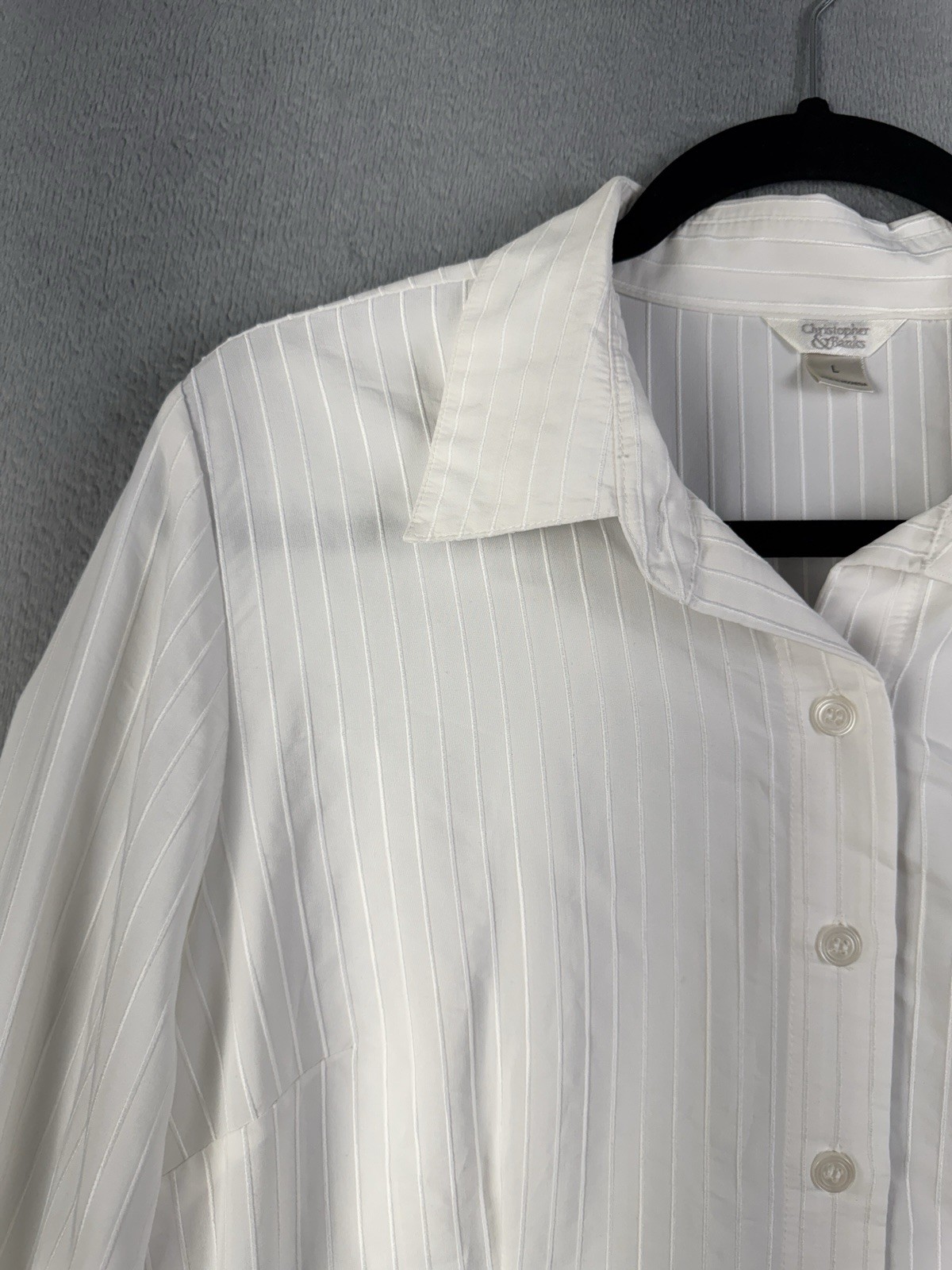 Christopher & Banks Solid White Button Down Blous… - image 2