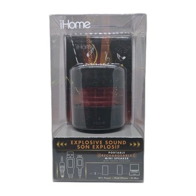 NEW: iHome iHM60RC Red Explosive Sound Portable Rechargeable Mini Speaker NIB 