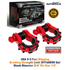 Autmatch 34 Mega D Ring Shackle 68000lbs For Winch Tow Strap Recovery