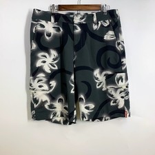 Tommy Bahama Relax Men's Size 34 Tropical Floral Swim Trunks Board Shorts Gray