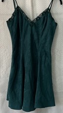 Vintage Victoria  s Secrets Nightie Teddy Emerald Green Lace Up Lingerie Medium