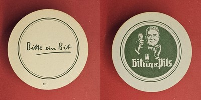Bitburger Bitte ein Bit #7 Brauerei Bierdeckel Bier