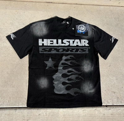 Hellstar Men's XL Black Cotton Crew Neck Short Sleeve Graphic Logo T-Shirt