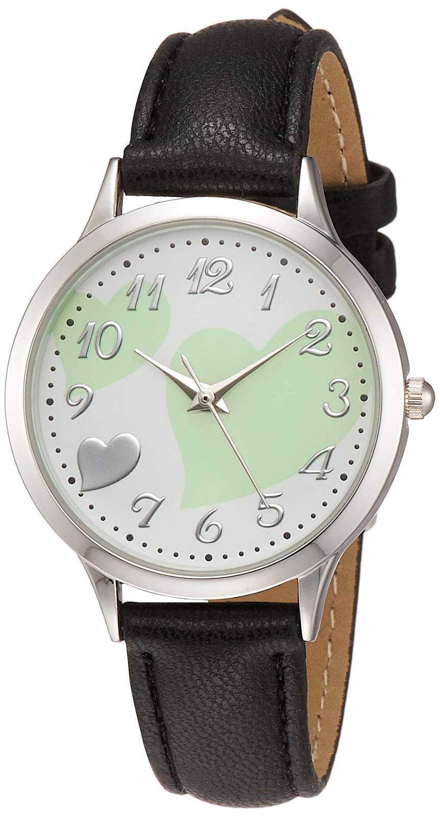 Amalfidia Leather Strap Heart Alias Watch Waterproof Analog Dial Green - vintagewatches.pk