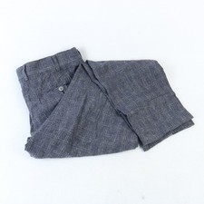 SUITSUPPLY BLUE CHECK LINEN BLEND PANTS 50EU 33W 27L