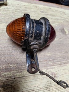 Vintage Beehive Red And Amber- Truck Travel Trailer Double Marker Light - RatRod