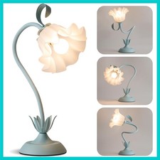 Vintage Flower Table Lamp - 3 Color Modes & Flexible Neck for Reading Delight