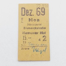 Fahrkarte vom 27.11.1969, Monatskarte Dez 69 Mon Hannover Bismarckstraße 