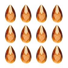 K9 Crystal Pendants Teardrop Beads, 12 Pack 28mm Chandelier, Amber