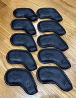 [MAGNETIC] Callaway Iron Head Cover 10 Pcs 3-P, A, S (Black & Red Stitches)