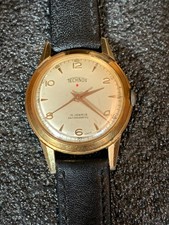 Vintage gents 1960s Technos wrist watch with military-style dial 15 Jewels
