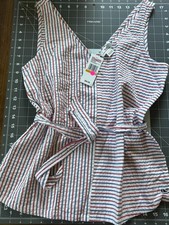 Vineyard Vines Womens Seersucker Top With Tie...