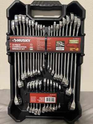#ad #ad Husky 32 Piece Combination Wrench Set amp; Organizer SAE amp; MM 1013 869 840 Unopened $62.95