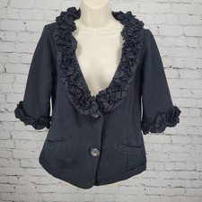 Nick & Mo Nordstrom Black Buttoned Ruffle 3/4...