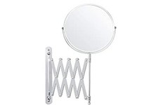 Belle Vous Chrome Wall Mounted Extendable 360? Swivel Mirror - 3X Magnification