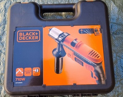 BLACK+DECKER Schlagbohrmaschine CD714CRESKD 710W 240V, Koffer+Zusatzgriff