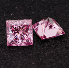Natural Pink Color Princess Cut 5 Ct VVS1 loose lab grown diamond Certified