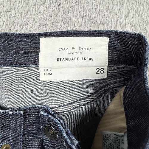 Rag & Bone Standard Issue Men's Fit 2 Slim Jeans Button Fly 28 Blue - Picture 2 of 8