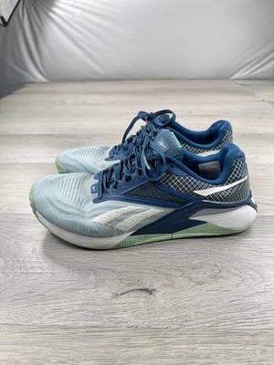 Reebok Women's Nano X2 Cross Trainer Gable Grey Batik Blue Hint Mint Size 8