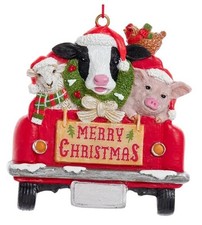 3" Christmas Farm Animals Ornament - Farming Christmas Tree Ornaments -