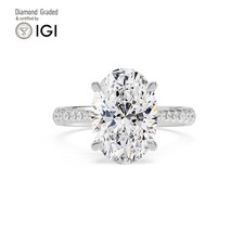 Oval Diamond Engagement Ring 9k White Gold Labgrown 5.25 Ct Solitaire