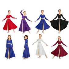 Girl's A-line Nightgown Dress Invisible Zipper Outfits Floral Dress Church Robe