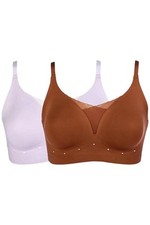 Rhonda Shear 2pck Breathable Gel Support Bra Mahogany/Lavender