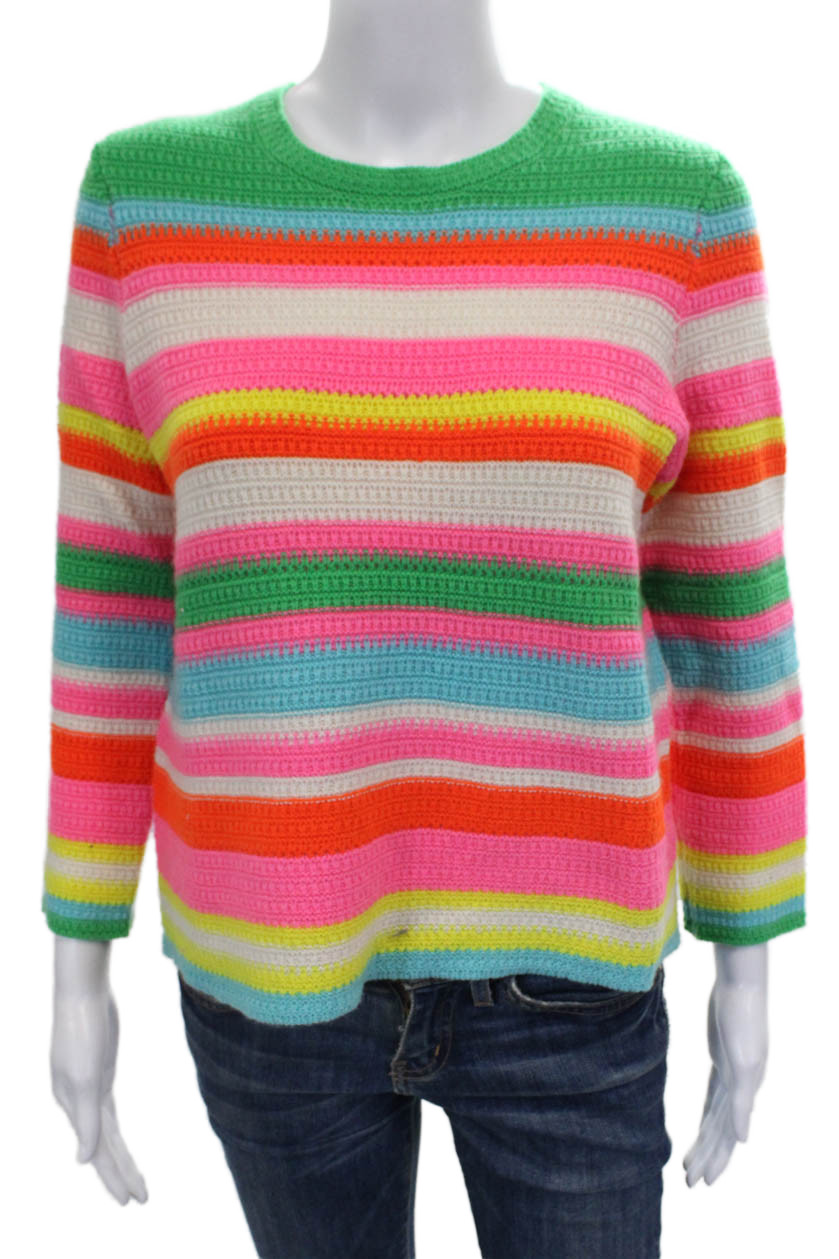 Autumn Cashmere Womens Multicolor Striped Crew Neck Pullover Sweater Size SFree Shipping in US $100+ Orders | $6.95 Orders Below