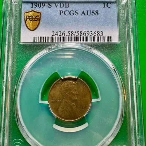 1909-S VDB PCGS AU58 Lincoln Cent 58693683