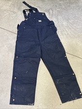 Carhartt Men  s Loose Fit Firm Duck Insulated Bib Overall 104393 Dark Navy L