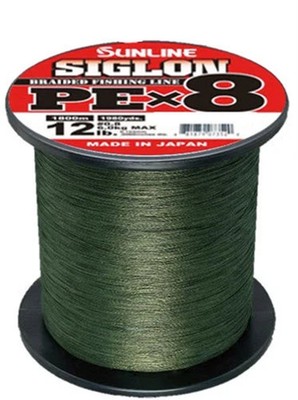 Sunline Siglon PEx8 Dark Green Braid 12 lbs, 1980 Yards Braided Fishing Line