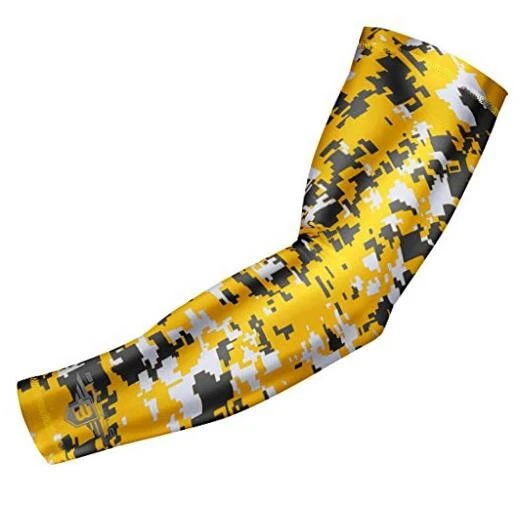 Compression Arm Sleeve - Youth & Adult Sizes Youth Medium Yellow Digital Camo