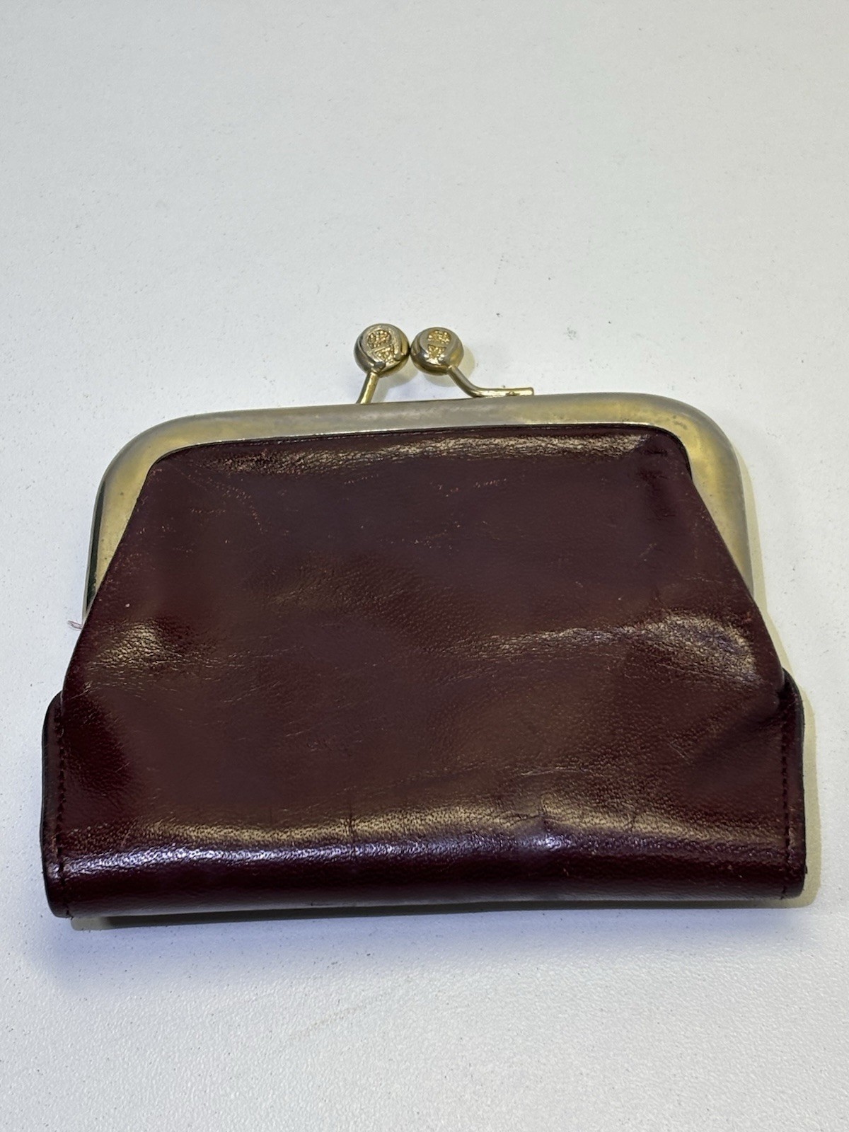 Vintage 60s 70s ETIENNE AIGNER Small Leather Card Wallet Kisslock Coin Purse EVC
