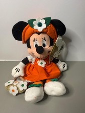 Disney Store Minnie Mouse May Birthstone Plush Bean Bag Orange Dress Vintage