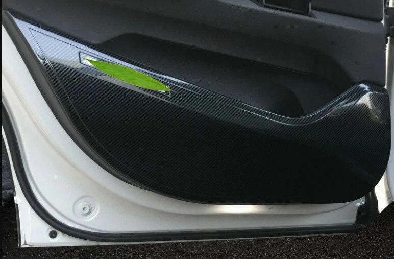 Cubierta de panel de protección de puerta interior de acero de fibra de carbono para BMW X1 2016-2021 Foto 4 de 4