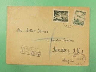 DR WHO 1948 POLONIA CORREO AÉREO REGISTRADO BOCHNIA A INGLATERRA R48751