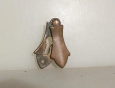 Victorian Bronze Keyhole Cover Escutcheon Plate Antique Old Gothic Copper
