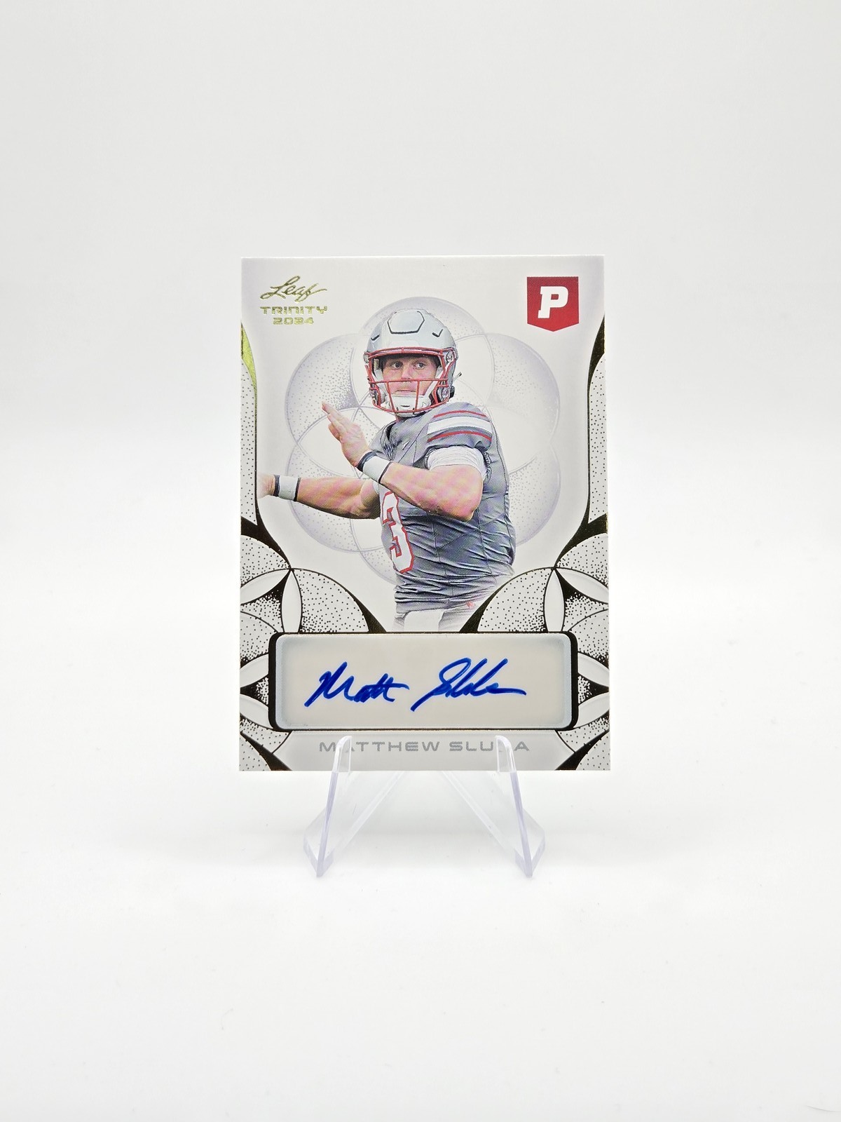 Matthew Sluka 2024 Leaf Trinity Pristine Football Autographs SP #BA-MS2