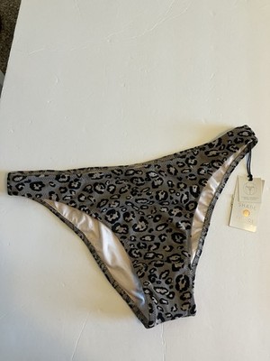 Shade & Shore Women M Jacquard Textured High Leg Extra Cheeky Bikini Bottom C906