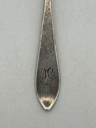 Monogrammed “H” Antique Sterling Silver LEMON FORK 4.25" - Picture 3 of 10