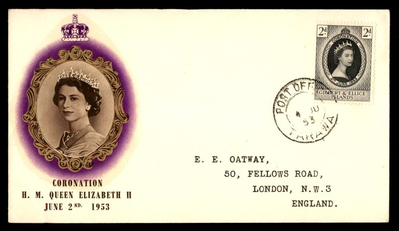 Mayfairstamps Gilbert and Ellice Islands FDC 1953 Queen Elizabeth II Tarawa Firs